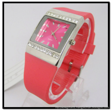 Red Stone Quartz Silicone Band Gift Watch
